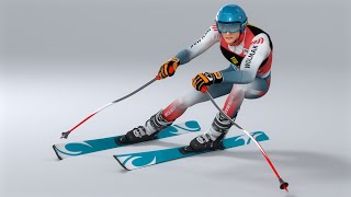 Male Skier Animated HQ (Turbosquid)