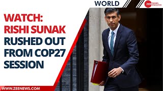 UK PM Rishi Sunak takes an abrupt exit during at a COP27 session| Zee News English