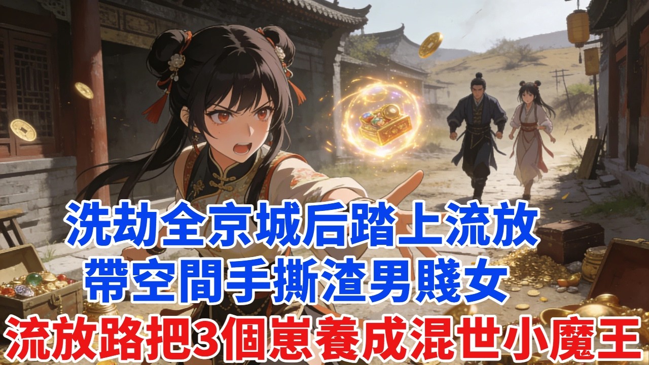 洗劫全京城踏上流放！帶空間手撕渣男賤女 ，流放路把3個崽崽養成混世小魔王     #穿越#爽文#古言#完结#大女主#情感 #原创