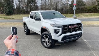 2023 gmc canyon at4 crew cab: start up, test drive, walkaround, pov and review