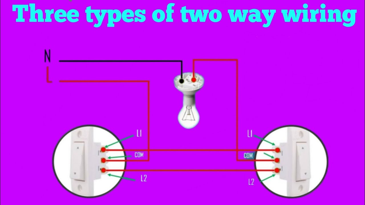 Two way wiring! Two way connection!3 types of method two way - YouTube