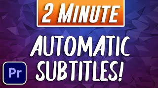 Adding Automatic Subtitles in Adobe Premiere Pro