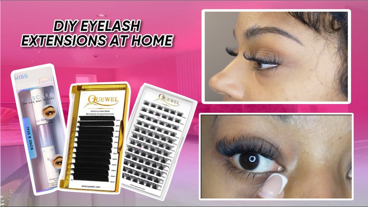 DIY Lash extensions at home ft. Quewel Clusters I Amazon - YouTube