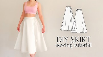 DIY Adjustable Midi Wrap Skirt + Sewing Pattern