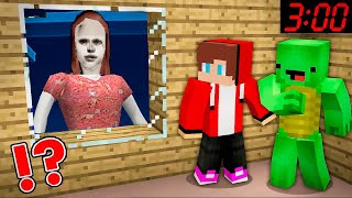 JJ and Mikey HIDE From Scary Ghost Girl LETHAL COMPANY.EXE At Night in Minecraft Challenge Maizen