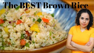 How to make THE BEST BROWN RICE + LEMON MUSTARD dressing | DELICIOUS brown rice RECIPE