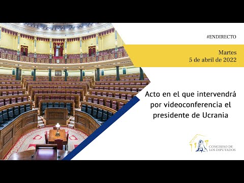 Acto en el que interviene por videoconferencia el presidente de Ucrania