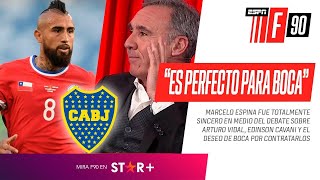 "ES PERFECTO PARA #BOCA": Espina no dudó al opinar sobre el interés del Xeneize por #Cavani y #Vidal