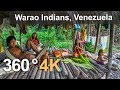 Warao Indians. Orinoco Delta, Venezuela. Aerial 360 video in 4K