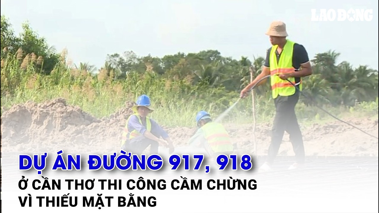 Dự án đường 917, 918 ở Cần Thơ thi công cầm chừng vì thiếu mặt bằng| Báo Lao Động