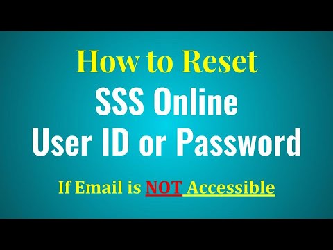How to Reset SSS User ID and Password WITHOUT Email 2020