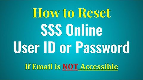 How to Reset SSS User ID and Password WITHOUT Email 2020