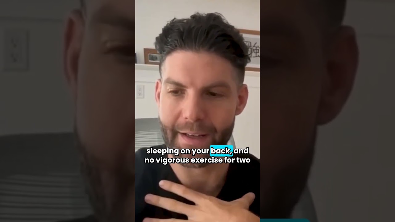 YouTube Short thumbnail for 5 recovery rules after fat-transfer breast surgery (no bra, sleep position, | Dr. Jonathan Kanevsky