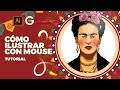 Illustrator Tutorial | Cómo Ilustrar con Mouse (Frida Kahlo) | How to Draw with Mouse