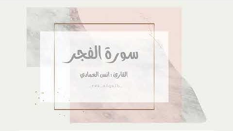 سورة الفجر | القارئ : انس العمادي 🌿