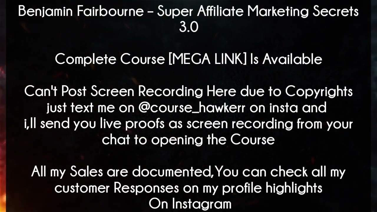 Benjamin Fairbourne Course - Super Affiliate Marketing Secrets 3.0 Download