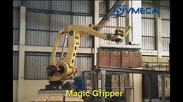 Carton Box Robot De-palletizing with VMECA Magic Gripper Tooling