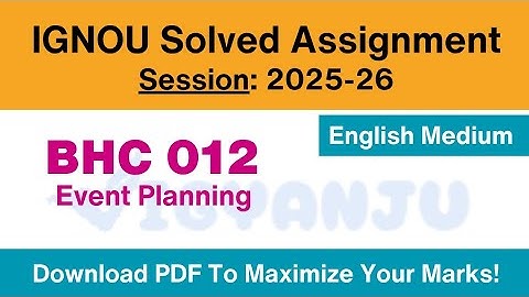 IGNOU BHC 012 Solved Assignment 2025-26 English Medium