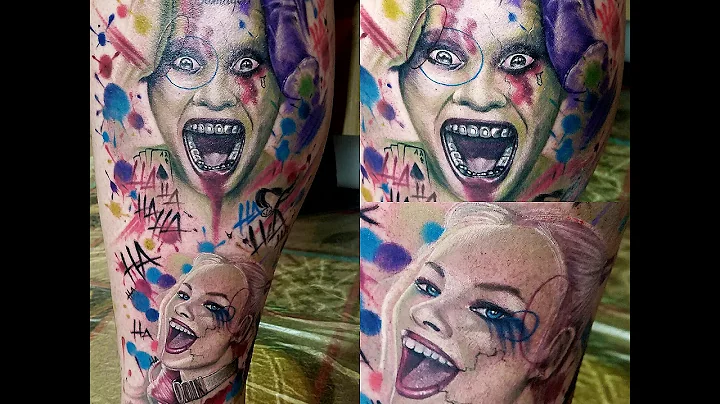 Tattoo Time-lapse Joker/Harley Quinn Suicide Squad...