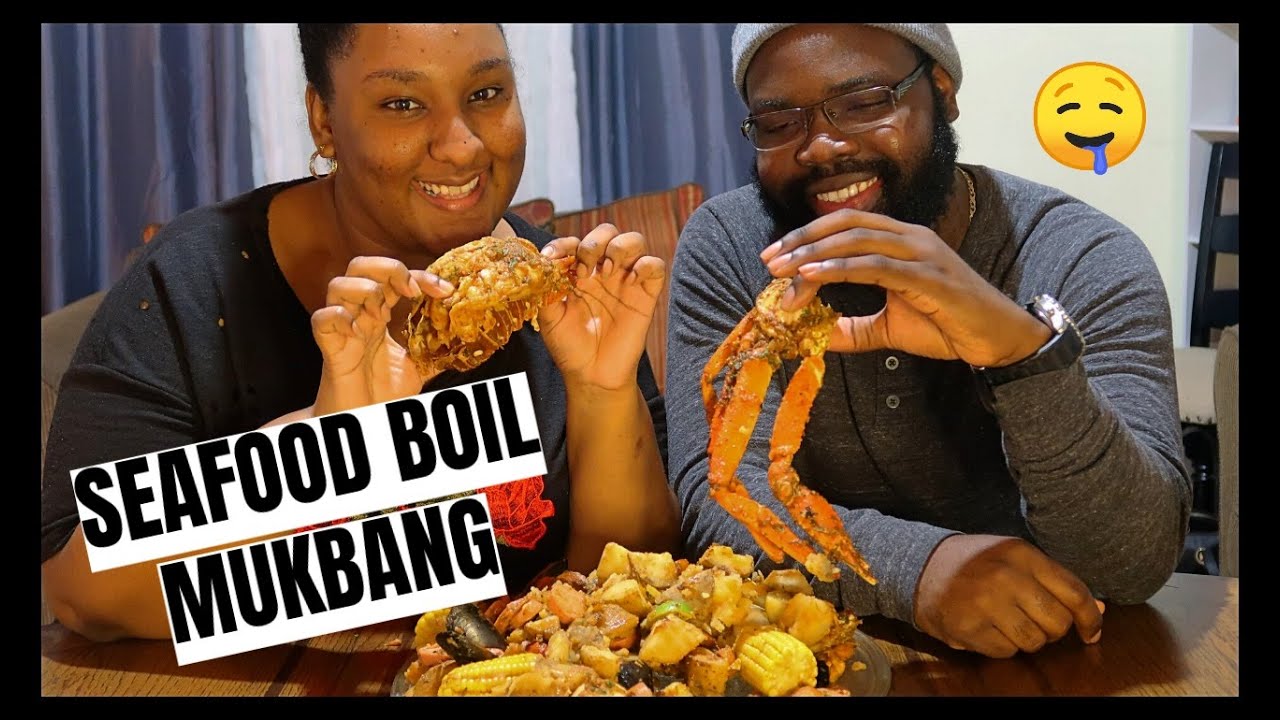 SEAFOOD BOIL MUKBANG WITH BAE + ANSWERING YOUR QUESTIONS! TRINIDAD