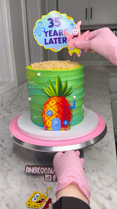 SpongeBob theme cake #spongebob #cakedecoratingvideos #cakevideo #cake #cakedecorating #tutorial