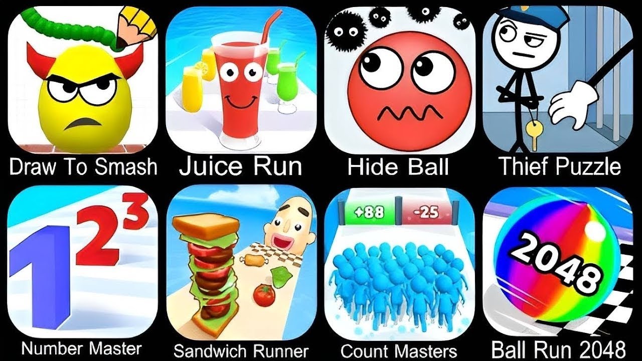 Draw To Smash,Layer Man,Ragdoll Break,Hide Ball,Scary Little Prankster,Snake Clash,Vehicle Masters