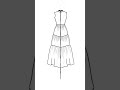 How To Draw A Dress - Flat Sketch | Fashion Drawing for beginners #Fashion #Art #Satisfying #shorts