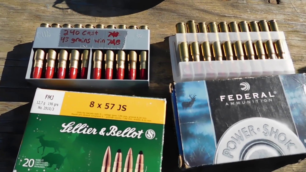 8mm Mauser 240 grain cast bullet velocity and accuracy testing YouTube