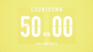 50 Minutes Countdown Timer Flip Clock / + Piano Beeps 🎹