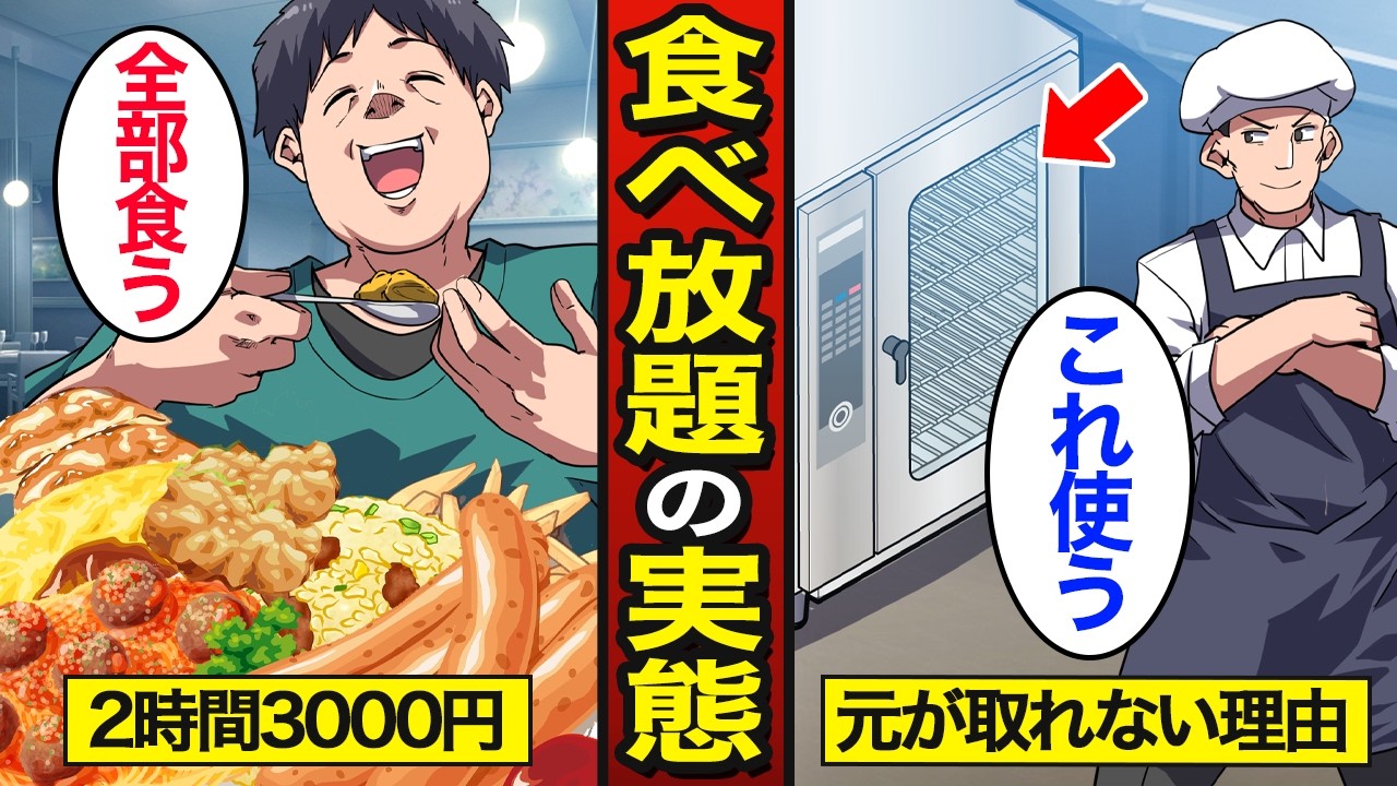 【漫画】なぜ食べ放題は大食いしても元が取れないのか？3000円でも儲かる理由…【メシのタネ】