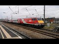 LNER Class 91 (91130 Lord Mayor of Newcastle) arriving DVT led into Peterborough with fan rev down