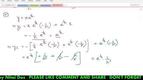 SECOND ORDER DIFFERENTIATION [#1] || SN DEY || CLASS 12