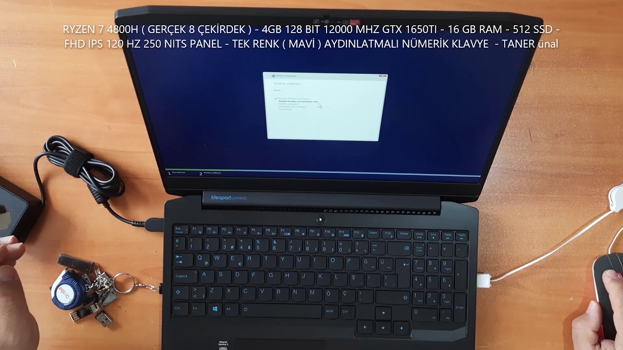 lenovo ideapad gaming 3 15ARH05 LAPTOP SETUP ( KURULUM ) - YouTube