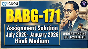 BABG 171 Assignment Solution 2025-26 | BABG 171 assignment solution in Hindi | IGNOU Solved Answers