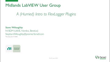 A (Hurried) Intro to FlexLogger PlugIns | Steve Wiloughby