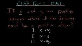 CLEP College Algebra: Integers