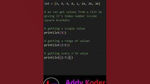 List Indexing in Python #pythonforbeginners #pythontricks #programmingshortcuts #shorts