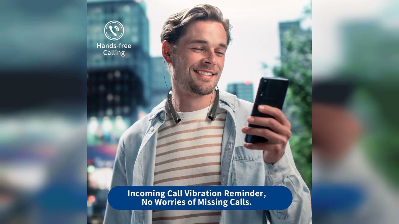 Review: Bluetooth Neckband Headphones, Dpvisn Foldable Wireless Lightweight Neck Headset with ...