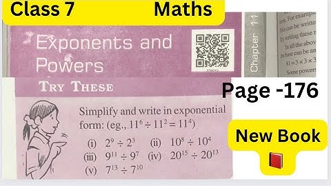 Class 7 Maths - Try These - Page 176 - Chapter 11 - Exponents and Powers - Maths New syllabus 2023