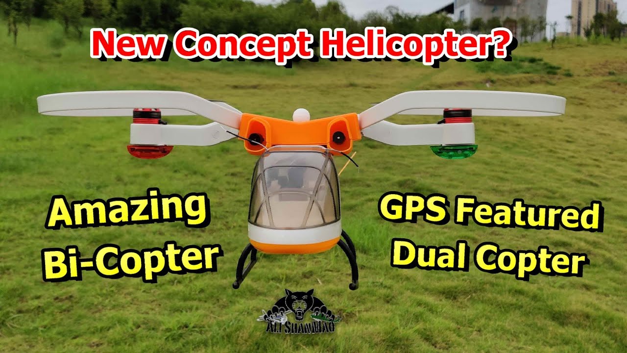 kontakt Gør det tungt Uddrag Bi copter GPS Dual Rotor Drone Dual Copter Avatar Scorpion Concept - YouTube