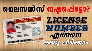 How to Find Lost Driving License Number Online Malayalam How to find license number