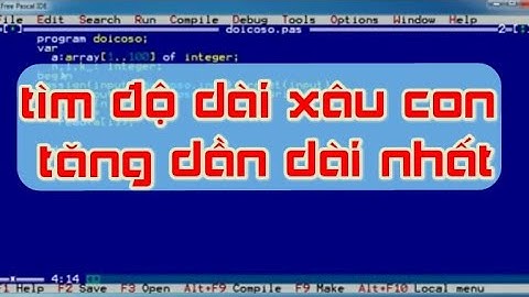 Tìm độ dài xâu con tăng dần dài nhất lập trình pascal, tim do dai xau con lon nhat tang dan