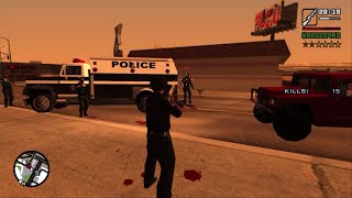 GTA San Andreas - Wanted Level 6 Rampage Shotgun Only 200  Kill   6 Star Escape