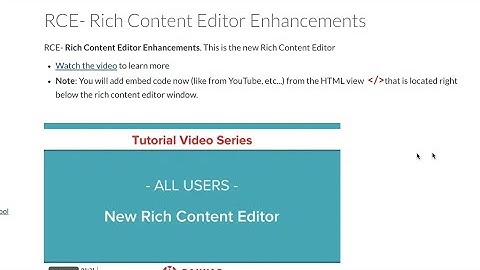 Canvas New RCE Embedding Videos with HTML