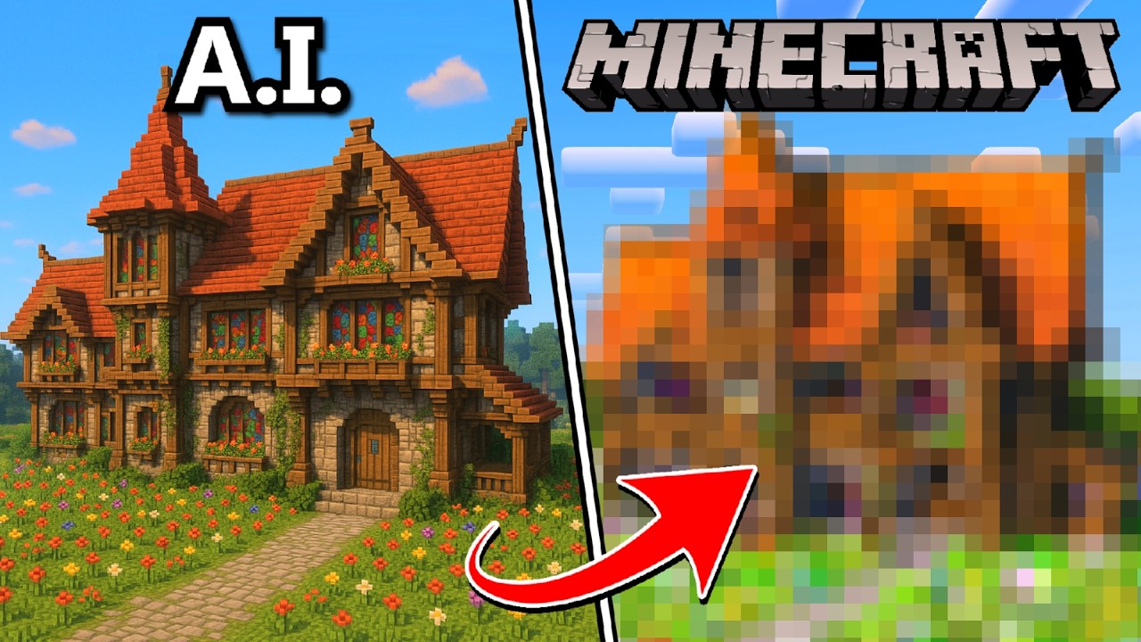 I Tried Building 5 A.I. Generated Houses in Minecraft!