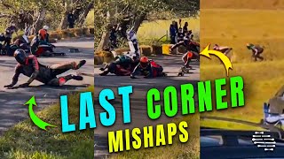 Racers Collide and Crash during the Finals in the Last Corner