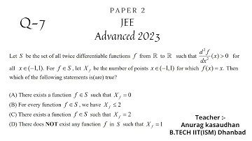 JEE Advanced 2023 Math Paper 2 (Q 7) solution | IIT JEE Maths | #jeeadvanced2023  #projecteducation