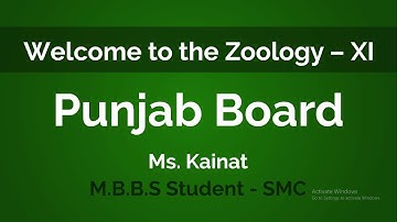 Zoology - XI First Year Punjab Board | MyInterAcademy.com