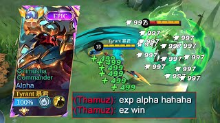 ALPHA VS  SUPREME THAMUZ IN EXP LANE!!  TRUE DAMAGE VS LIFESTEAL - Mobile Legends