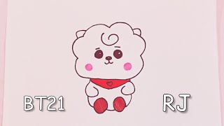How to draw BT21 Rj || BTS Jin persona